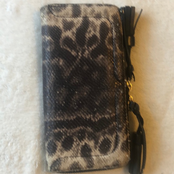 Ports snake Print Leather Zip Around Wallet - Picture 2 of 7